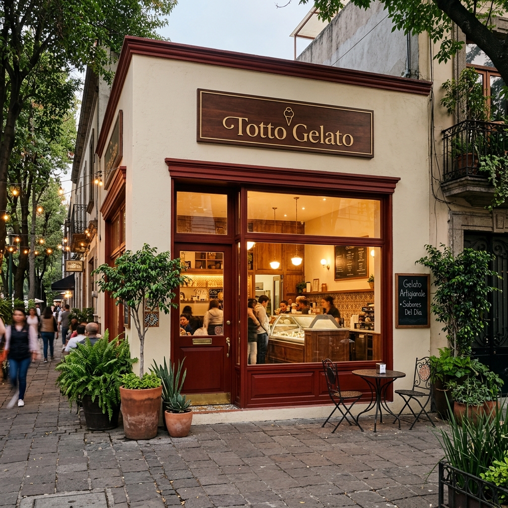 Fachada de Totto Gelato en CDMX
